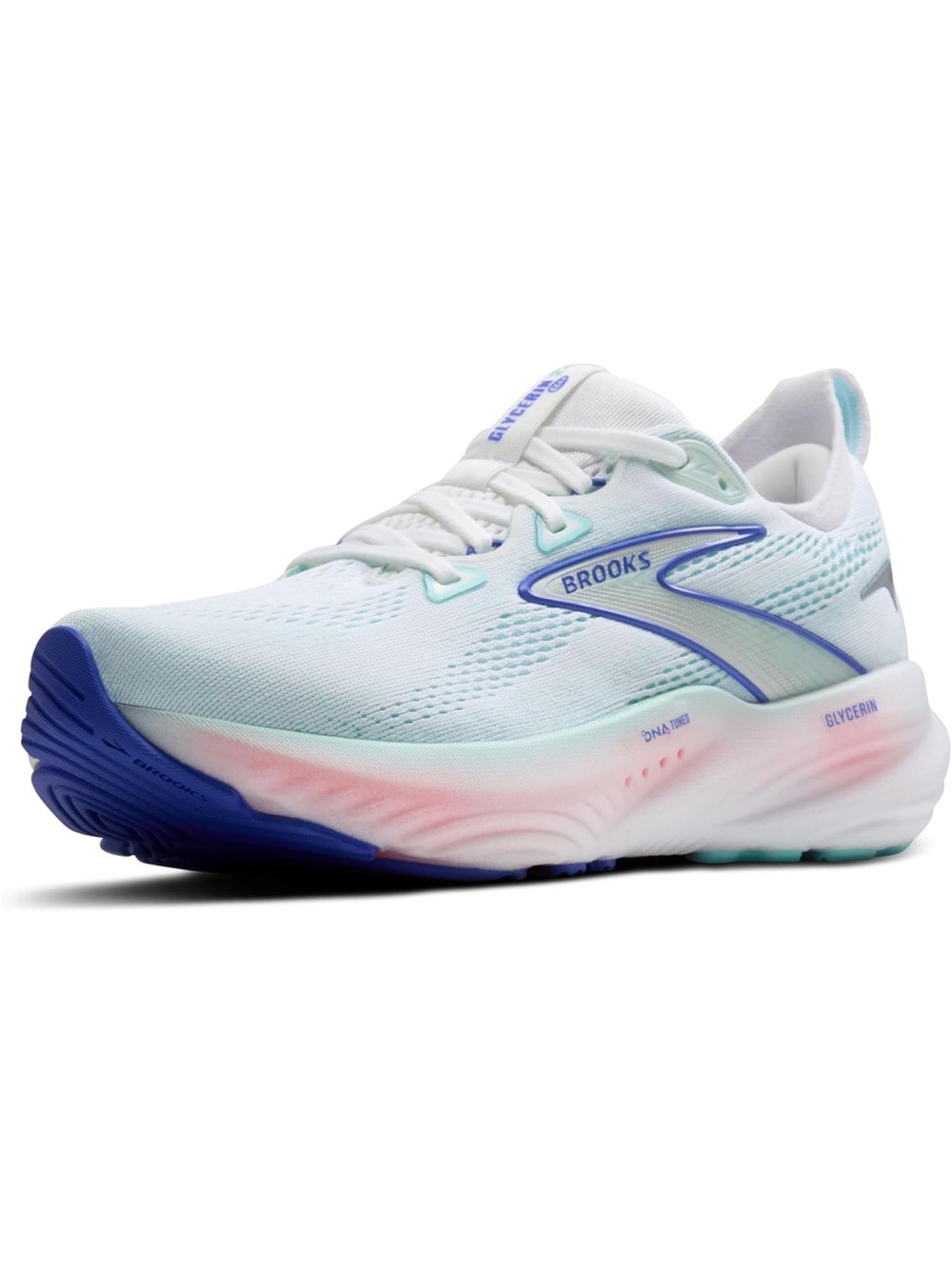Brooks Women’s White, Blue & Pink Glycerin Running Shoe